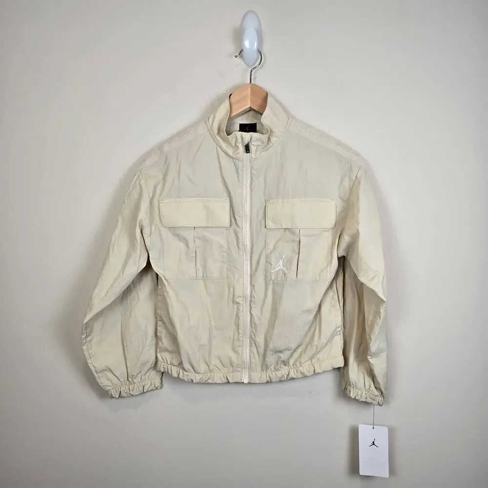 Jordan Girls Size M/10-12 Jumpman Woven Taping Jacket Windbreaker Legend Brown
